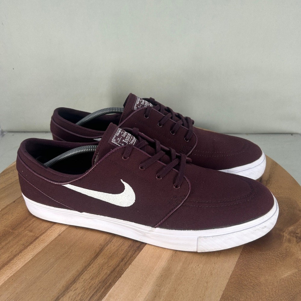 Nike SB Stefan Janoski Canvas Burgundy Maroon Sneakers 615957-605 Mens Size 13